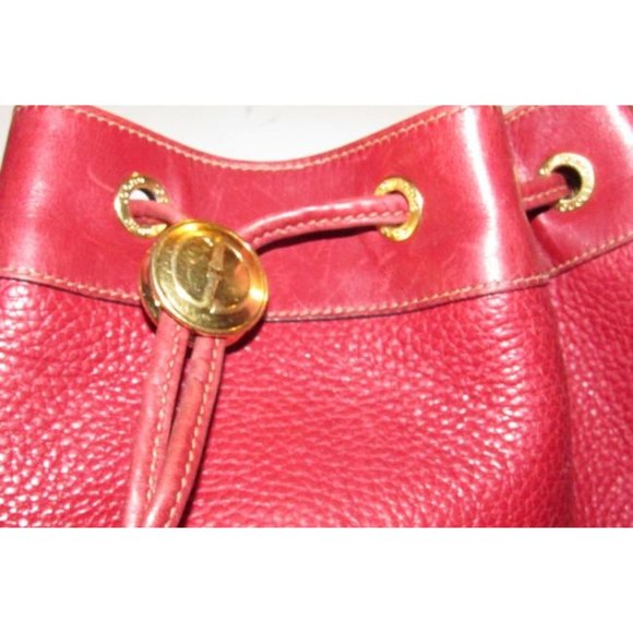Gucci Xl Bucket Bag W Pebbled Drawstring W Smooth Trim True Red gold Accents L - Picture 8 of 12